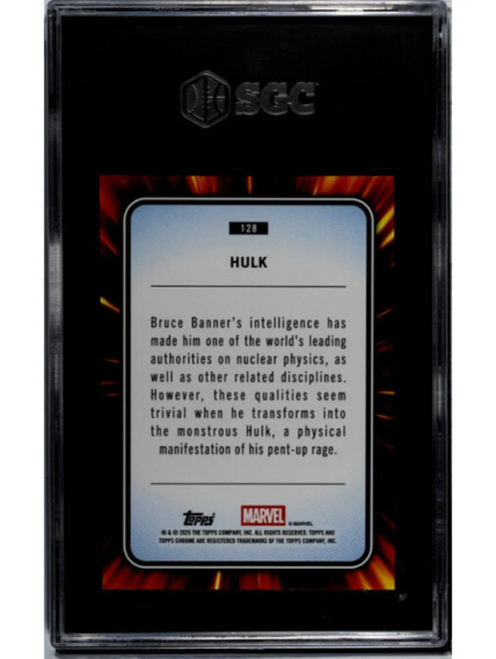 2025 Topps Chrome Marvel Hulk #128 Rose Gold Mini-Diamond Refractor /40